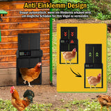 SWANEW Automatische Hühnerklappe, Hühnertür Automatischer Türöffner, Elektrische Hühnerklappe, mit Wasserdicht Großes Display, Timer