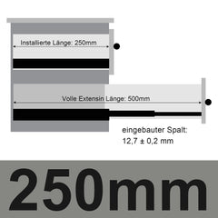 SWANEW Schubladenschienen 250 - 550 mm, Schubladen  Schienensystem mit Selbsteinzug, Teleskopschiene vollauszug Schubladenauszüg, Kugelführung, Tragkraft 35 Kg