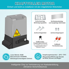 SWANEW Schiebetorantrieb Elektrischer Toröffner 370W/550W/750W Motor 800kg/1200kg/1600kg