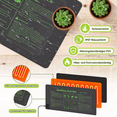 SWANEW Heizmatte Pflanzen mit Thermostat, Wärmematte, IP67 Wasserdicht, 27W/55W