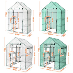SWANEW Foliengewächshaus Gewächshaus Begehbares Gartenhäuschen Tomatenhaus