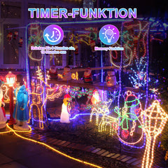 SWANEW 10 Meter LED Lichterschlauch Außen, Wasserfest LED Schlauch, mit Fernbedienung & Timer, Dimmbar & Memory-Funktion, IP65 [Energieklasse F]