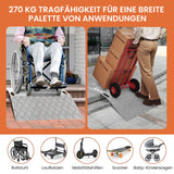SWANEW Türschwellenrampe, Rollstuhlrampe, 60/80/100cm Alu Auffahrrampe, Schwellenbrücke