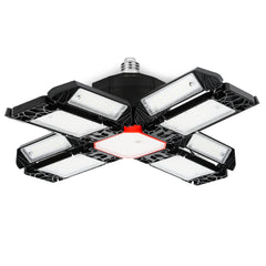 SWANEW Led Werkstatt Deckenleuchte, Garagenlampe 200W, Led Garagenbeleuchtung 20000LM 6500K, Werkstatt Beleuchtung mit 12 Verstellbaren Paneelen, E26 / E27 Werkstattbeleuchtung für Keller [Energieklasse F]