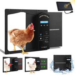 SWANEW Automatische Hühnerklappe Solar, Einklemmschutz, IP65 Wasserdicht, Automatische Hühnertür