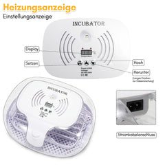 SWANEW Brutautomat Vollautomatisch, Inkubator für 16 Hühnereier, Brutmaschine mit Automatisches Rotationssystem