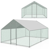 SWANEW Hühnerstall Freilaufgehege, 3x3x2m, Verzinkter Stahl Kleintierstall Hühnerhaus