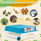 SWANEW 64 Eier Brutmaschine Vollautomatisch, Brutautomat Vollautomatisch Hühner mit Feuchtigkeitsüberwachung und Automatischer Eierrotation