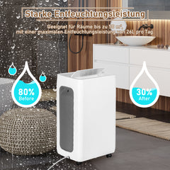 SWANEW 26L/Tag Luftentfeuchter Elektrisch,Raumentfeuchter fur Raumgröße ca. 50m², Lufttrockner Leise, 3 Betriebsarten, Digitalanzeige, 24H Timer