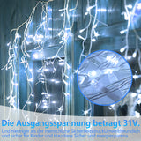 SWANEW LED Eisregen lichterkette, 5m/10m/15m LED Lichtervorhang, IP44 Außen weihnachtsbeleuchtung