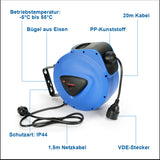 SWANEW Kabeltrommel Automatik, 20m +1,5m Kabelaufroller Wandmontage, IP44