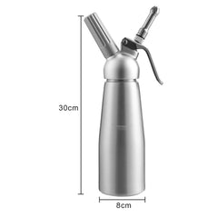 SWANEW Sahnespender Aluminium/Edelstahl Sahnesyphon, 0,5 L Mit 3 Edelstahl Deko-Düsen und Reinigungbürste