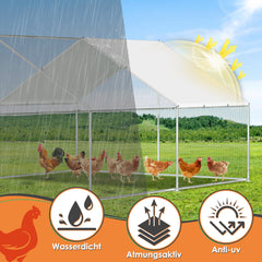 SWANEW Hühnerstall, Hühnerhaus, Freilaufgehege, 3x6x2m, Kleintierstall