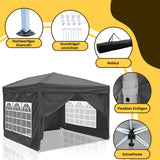 SWANEW Faltpavillon, UV-Schutz Pop Up Pavillon, Partyzelt, 3x3m, Wasserdicht