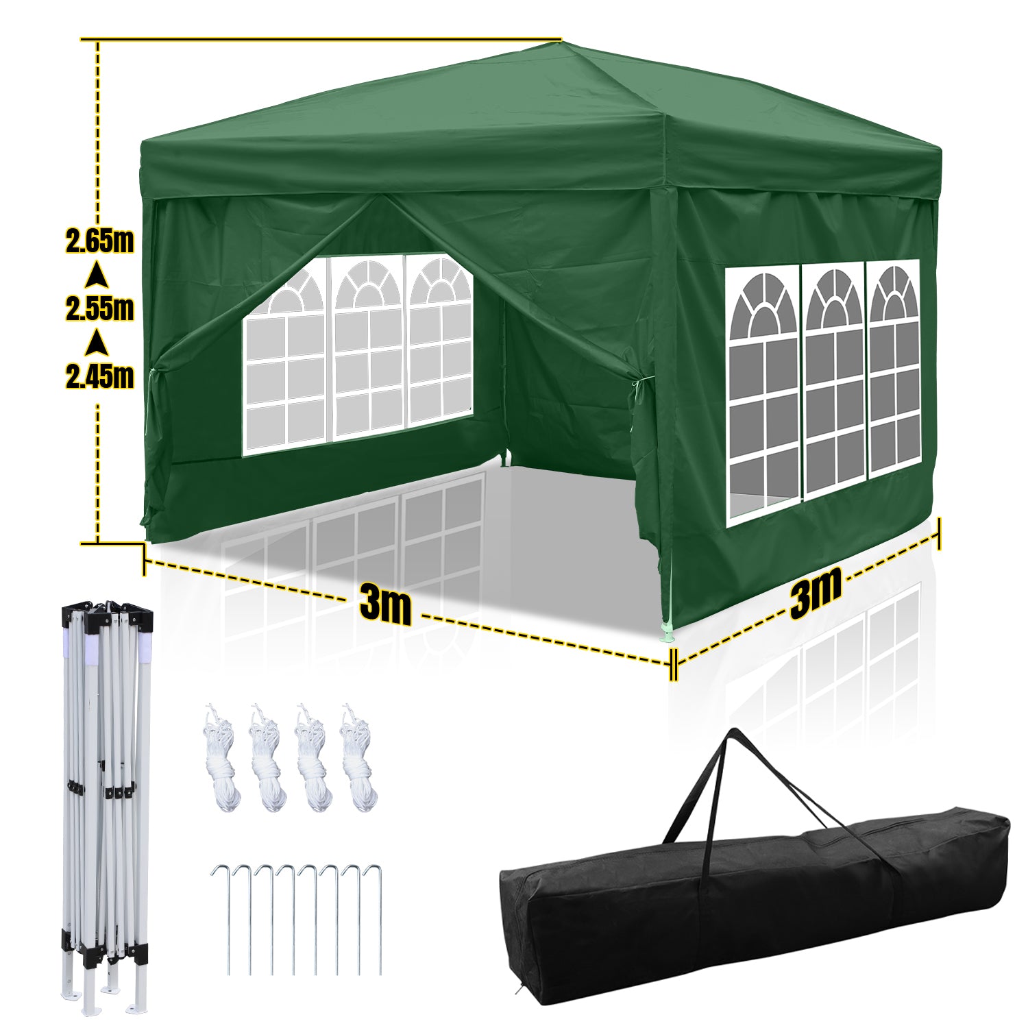 Faltpavillon 3×3 m wasserdicht
