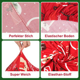 SWANEW Weihnachtliche Stuhlhussen 6/12er Set, Elastische Universelle Stuhlbezüge