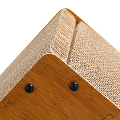 SWANEW Katzen Kratzbrett L förmig Kratzpappe Kratzmatte Eckkratzbrett, 62 cm Hohe Katzenkratzbrett mit Ballspielzeug