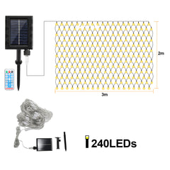 SWANEW solar lichternetz, lichternetz mit Fernbedienung, 8 Modi+TimingFunktion+MemoryFunktion, IP44, Helligkeit einstellbar