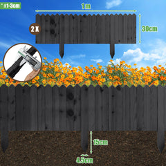 SWANEW Rasenkante Holz, Beetumrandung, Steckzaun, Gartenpalisade