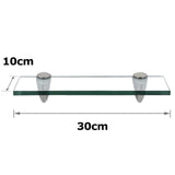 SWANEW Glasablage Glasregal, Glas Wandregal Klarglas mit 8mm ESG Sicherheitsglas und Halterung, Duschregal/Badablage