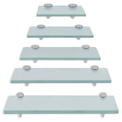 SWANEW Glasablage Glasregal, Wandregal Mattglas mit 8mm ESG Sicherheitsglas und Halterung, Duschregal/Badablage