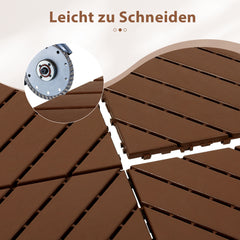 SWANEW 30x30cm PP Terrassenfliesen, PP-Klickfliesen, Kunststoff-Bodenbelag