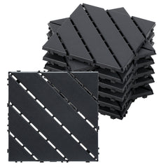 SWANEW 30x30cm PP Terrassenfliesen, PP-Klickfliesen, Kunststoff-Bodenbelag