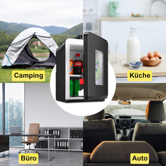 SWANEW 2in1 Mini Kühlschrank Kühlbox 15L, Tragbarer Kühl- und Heizkühlschrank mit 220V AC/12V DC für den Auto- und Heimgebrauch [Energieklasse F]