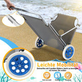 SWANEW Sonnenliege Alu mit 2 Rädern klappbar Strandliege Gartenliege