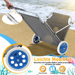 SWANEW Sonnenliege Alu mit 2 Rädern klappbar Strandliege Gartenliege