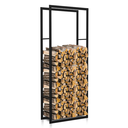 SWANEW Kaminholzregal, Brennholzregal, Holzstapelhilfe, Feuerholzregal aus Metall