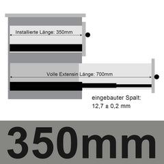 SWANEW Schubladenschienen 250 - 550 mm, Schubladen  Schienensystem mit Selbsteinzug, Teleskopschiene vollauszug Schubladenauszüg, Kugelführung, Tragkraft 35 Kg