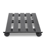 SWANEW  WPC Pflanzenroller, Blumenroller mit Rollen, Kübelroller für Pflanzen, Blumentopf, Eckig 30 x 30 cm｜Rund Ø 30 x 7,5 cm