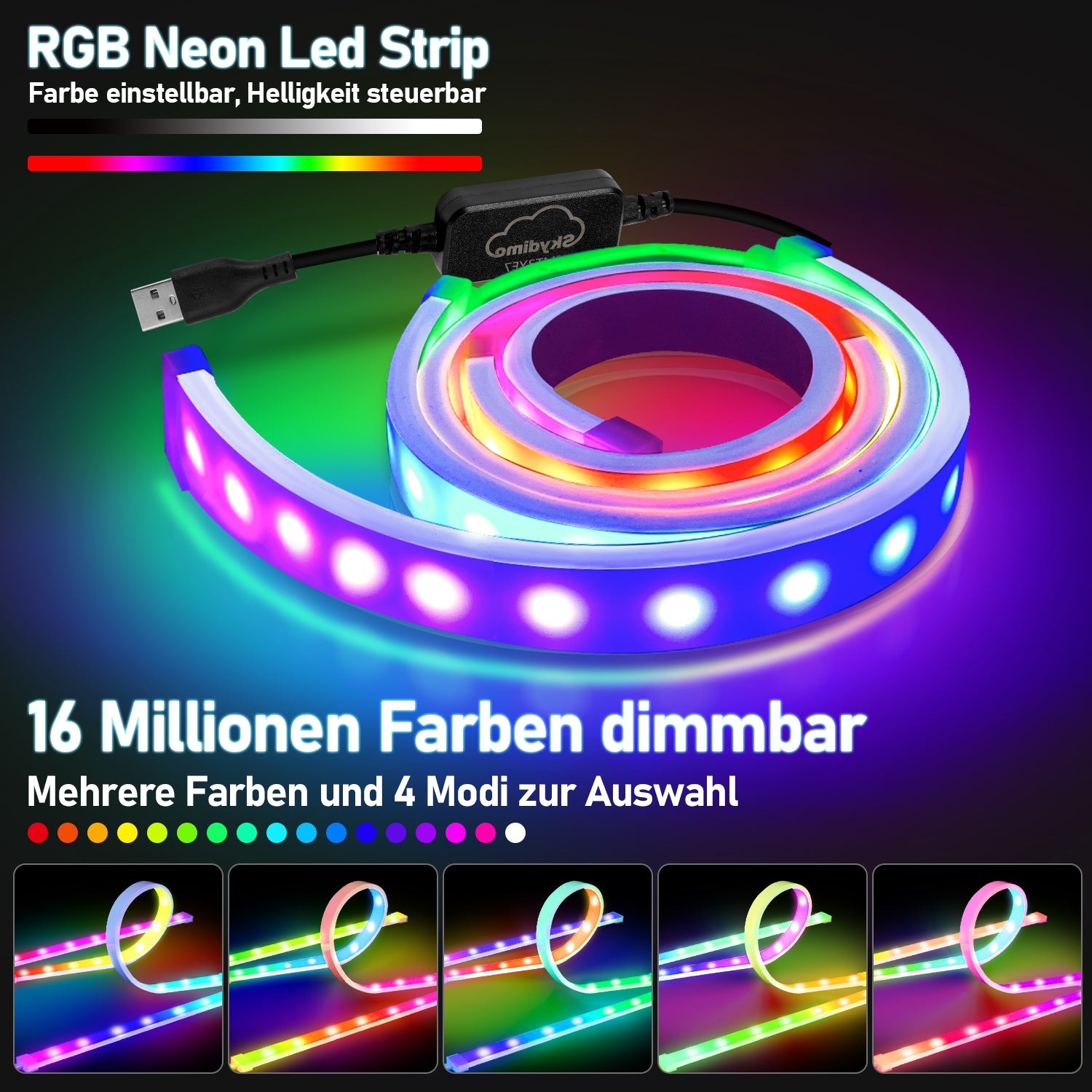 Neon LED Strip RGBIC Gaming PC Monitor Hintergrundbeleuchtung