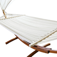 SWANEW Hängematten mit Gestell Outdoor Holz Hängematte mit Dach Hängemattengestell 200×150cm, Hängesessel 2 Personen Belastbarkeit 200kg