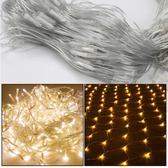 SWANEW LED Lichternetz Außen LED Lichtervorhang Lichterkette Netzlicht mit 8 Modi,  Memory-Funktion, IP44 Wasserdicht [Energieklasse G]