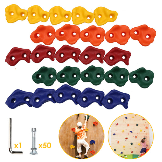 SWANEW 25 Stück Klettergriffe Kletterwände Klettersteine Kinder Outdoor bis 200 kg