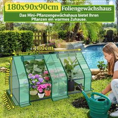 SWANEW Gewächshaus Klein, UV-beständige PE-Plane Foliengewächshaus, Tomatenhaus 180*90*90CM
