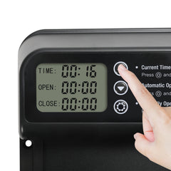 SWANEW Automatische Hühnerklappe mit Timer/Manuell/Anti-Tamper Modus, elektrische Hühnerklappe, LED Display, Intelligenter Einklemmschutz Automatisch Hühnertür, Türöffner für Hühnerstall