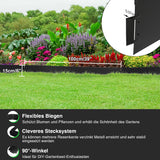 SWANEW Rasenkante Beeteinfassung, Verzinkt Metall Beetumrandung 100x15cm/18cm Mähkante Palisade Gartenbeet
