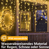 SWANEW LED Eisregen lichterkette, 5m/10m/15m LED Lichtervorhang, IP44 Außen weihnachtsbeleuchtung