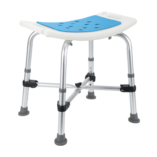 SWANEW Duschhocker für Senioren, Duschstuhl mit Doppelt Verstärkter Querbalken und Kissen, rutschfest Badhocker, Höhenverstellbarer Badewannensitz, Maximale Belastbarkeit 180kg