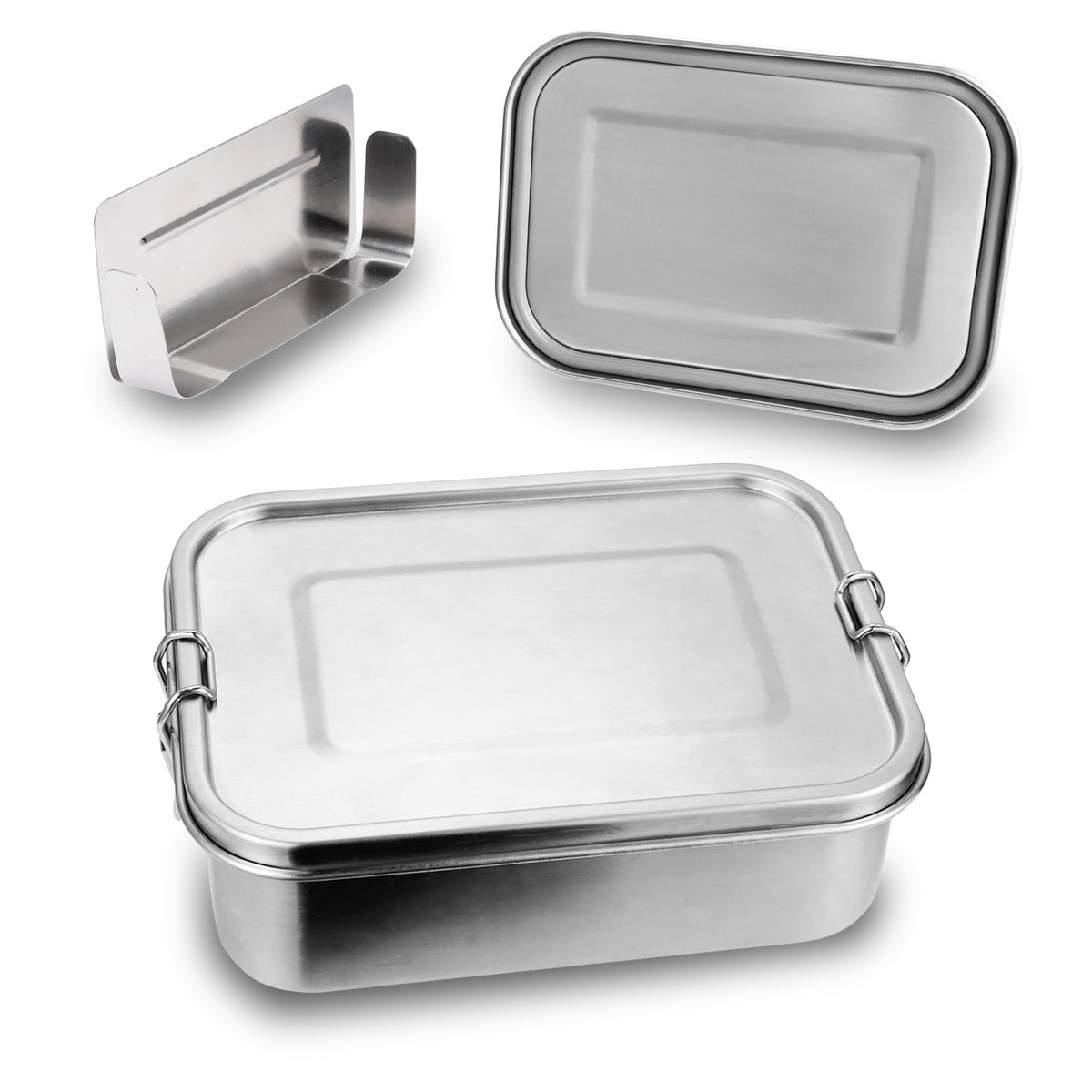 SWANEW Edelstahl Brotdose auslaufsicher Lunchbox Metall Dichte Bento Box Fassungsvermögen mit Fächern