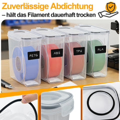 SWANEW 3D Filament Aufbewahrungsbox 4L, PP-Box für 3D Druck Filament