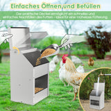 SWANEW Hühnerfutterautomat, Futterspender Hühner, 4.5/11.5kg, mit Deckel & Wandhalterung