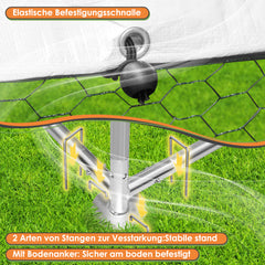 SWANEW Hühnerstall Freilaufgehege, 3x4x2m, Hühnerhaus, Verzinkter Stahl Kleintierstall