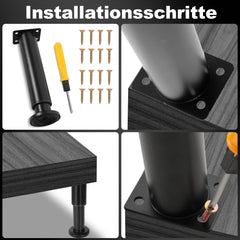 SWANEW 4er Set Edelstahl Möbelfüße, Möbelbeine Höhenverstellbar, Füße für möbel mit Schrauben, Belastbar bis 300 KG
