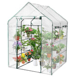 SWANEW Foliengewächshaus Gewächshaus Begehbares Gartenhäuschen Tomatenhaus