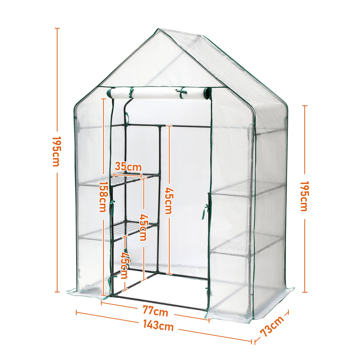 SWANEW Foliengewächshaus Gewächshaus Begehbares Gartenhäuschen Tomatenhaus
