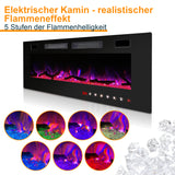 SWANEW Elektrokamin Wandkamin, Elektrischer Kamin mit Heizung, 750W/1500W, 127cm